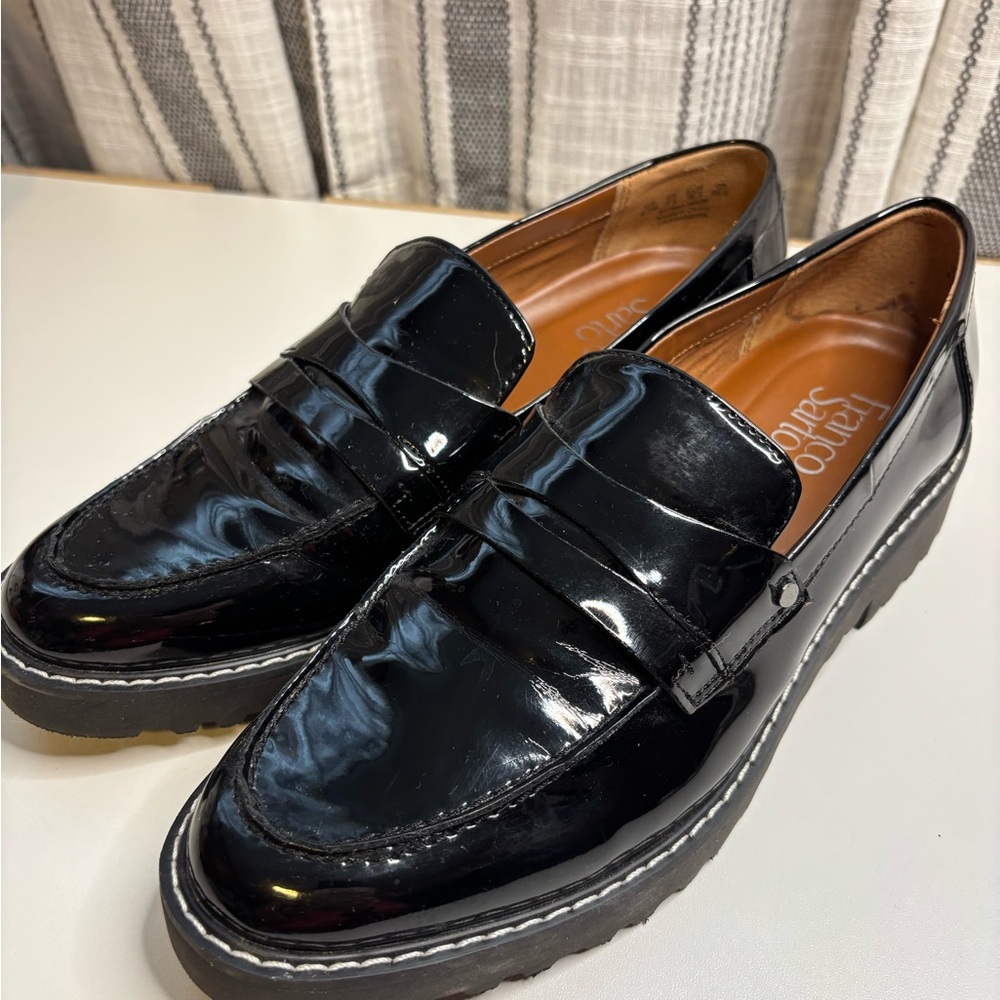 Franco Sarto Black Patent Cassandra Women’s Loafers
